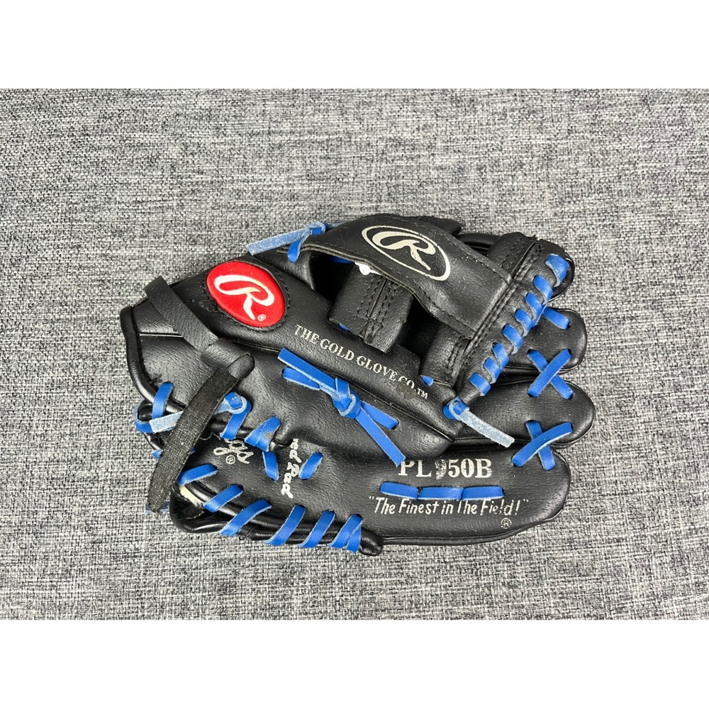 Rawlings Players Series 9.5 Inch Youth Baseball Glove Black Blue PL950B RHT